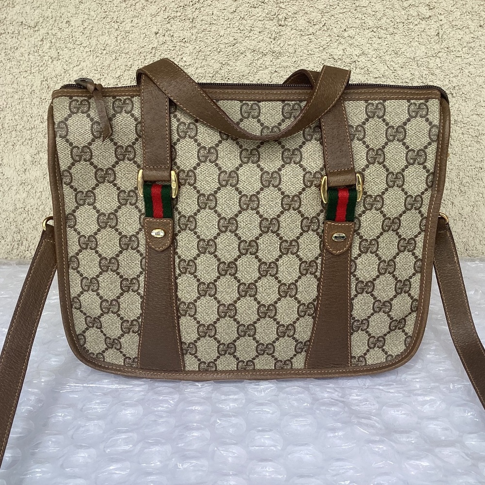 Vintage Gucci Doctor Satchel Bag with Strap Good Preowned Condition